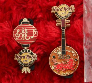 2 Hard Rock Cafe Pins San Francisco Chinese Lantern Ruan Guitar Year Tiger