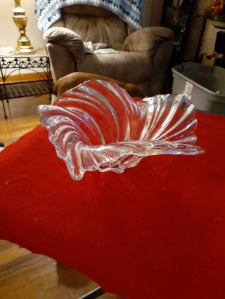 Mikasa Belle Epoque Centerpiece Bowl 12.  5 " Crystal Glass Swirl Wave
