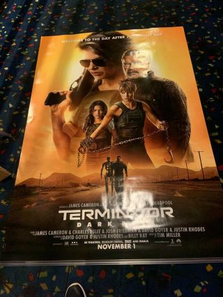 Terminator Dark Fate Movie Poster 2 Sided Imax Bus Shelter 48x70 Final