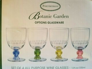 Portmeirion Botanic Garden Options Set Of 4 All Purpose Wine Glasses