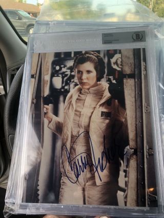 Carrie Fisher Signed Autograph Star Wars 8x10 Photo.  Beckett Authenticated