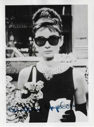 Audrey Hepburn - " Breakfast At Tiffany " Vintage Hand Signed Double Weight Photo