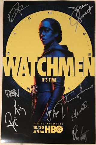 Signed Watchmen 2019 Nycc Exclusive Poster Hbo Regina King Gossett Irons Smart