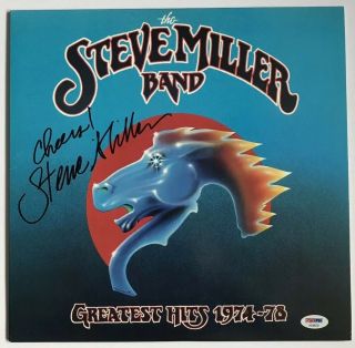 Steve Miller Signed Greatest Hits Lp Vinyl Record Psa/dna Ae98535 Auto Cheers