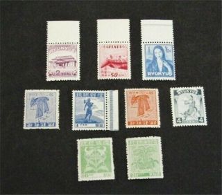 Nystamps Japan Ryukyu Islands Stamp 7 2a//6a 8//12 Og H/nh $47