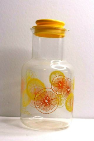 Pyrex 2 Quart Glass Lemonade Orange Juice Pitcher Iced Tea Carafe 3520 Vintage