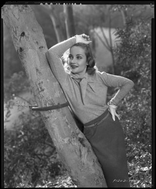Outdoors Beauty Carole Lombard 1930s 8x10 Large Format Camera Negative 2