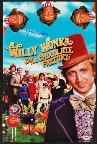 Gene Wilder Signed Willy Wonka 12x18 Photo 7 Auto Chocolate Factory W/ Psa/dna