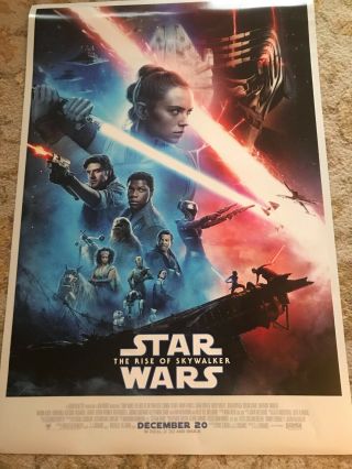 Star Wars The Rise Of Skywalker 27x40 Double Sided One Sheet Poster
