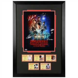 Stranger Things Auto 11x14 Framed Poster By Cast Members Weekend Only