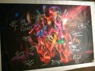 Robert Downey Jr Signed Canvas The Avengers Infinity Wars Cast Signed 24 Members