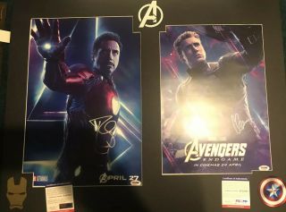 Psa Robert Downey Jr Chris Evans Signed Captain America Ironman Avengers Photo