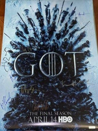 Game Of Thrones Season 8 Movie Show Poster Cast Signed Premiere Got Hbo Rare
