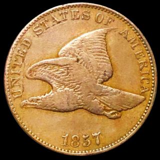 1857 Flying Eagle Cent Lightly Circulated Philadelphia High End 1c Copper Coin