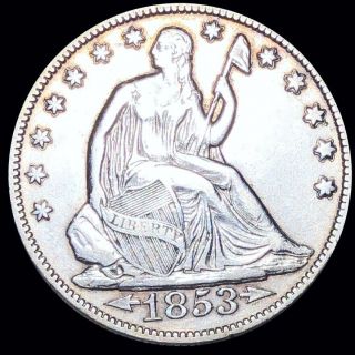 1853 - O Seated Half Dollar Lightly Circulated Philadelphia 50c Liberty Silver Nr