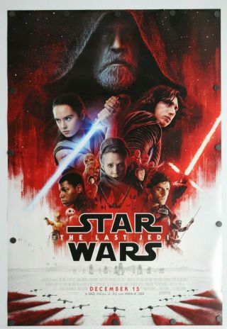 Star Wars: The Last Jedi 2017 Double Sided Movie Poster 27 " X 40 "