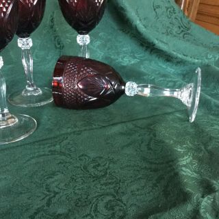 J.  G.  DURAND CRISTAL D ' ARQUES 4 ANTIQUE RUBY RED WINE 8 