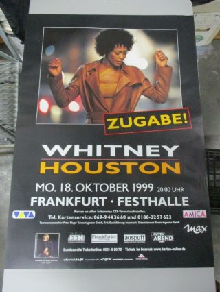 German Rock Roll Concert Poster Whitney Houston Zugabe Amica Max