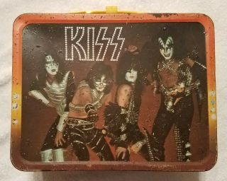 Vintage 1977 Kiss Rock Band Metal Lunchbox (no Thermos)