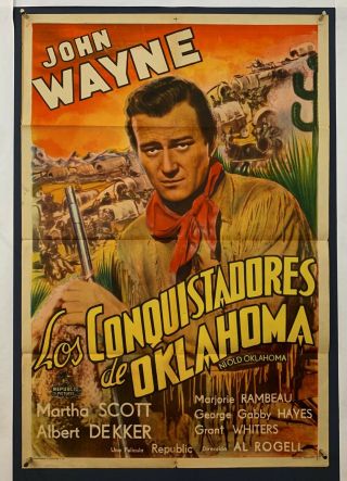 In Old Oklahoma Argentinean Movie Poster (verygood) 1950’s 29x43 John Wayne 03