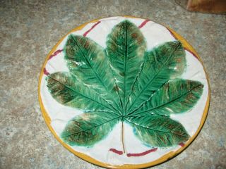 Antique George Jones Majolica Large Leaf Plate