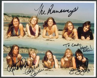 The Runaways Signed 8x10 Photo Joan Jett Lita Ford Cherie Currie Cherry Bomb