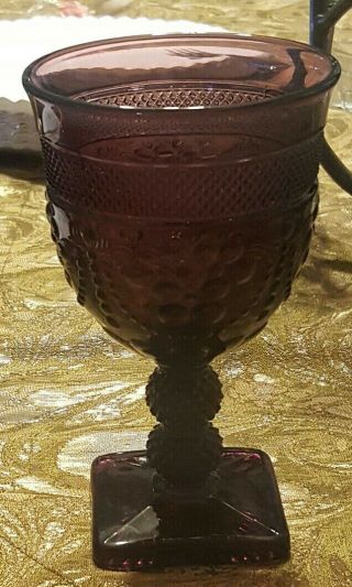 Imperial Glass - Ohio Chroma Amethyst Purple Water Goblets (1) Circa 1930 