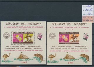 Lk96481 Paraguay 1965 Perf/imperf Scouts Animals Sheets Mnh Cv 49 Eur