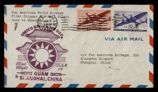 Dr Who 1947 Guam First Flight Paa To Shanghai China Fam 14 E82008
