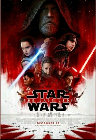 Star Wars The Last Jedi 27x40 Official Theatrical Ds One - Sheet Poster Final