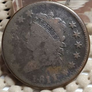 1811/0 Classic Head Large Cent 1¢ Copper Coin Better Overdate Coin