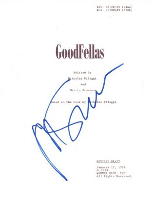 Martin Scorsese Signed Autographed Goodfellas Full Movie Script