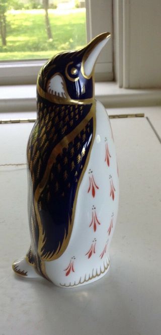 Vintage Royal Crown Derby Imari Art Deco Penguin Paperweight