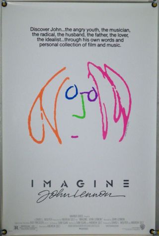 Imagine: John Lennon Rolled Orig 1sh Movie Poster Docu Beatles (1988)