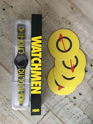 Nycc Exclusive Cast Signed Watchmen 2019 Poster Hbo Plus Watch And Coasters