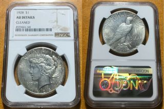 Usa 1928 Peace Dollar,  Ngc Au Details,  Cleaned,  Rare Date