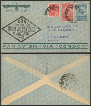 Brasil 1931 - 1st Flight Air Mail Cover To Rio 30566/2