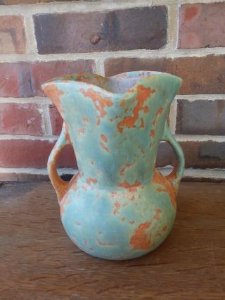 Antique Burley Winter Pottery Vase Two Handles Art & Crafts