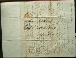 Brazil 1846 Stampless Postal Entire From Rio De Janeiro To London,  England