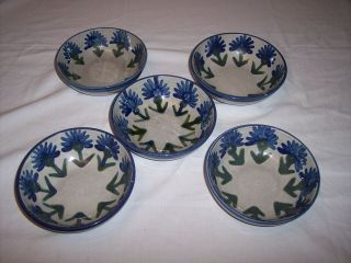 5 Louisville Stoneware Bachelor Button 6 ¼” Coupe Cereal Bowls