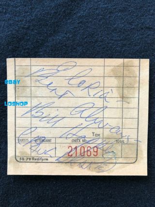 Vintage William Bill Hopper Perry Mason Signed Receipt Autograph Document D.  1970