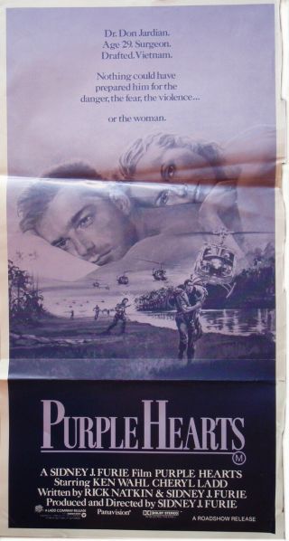 Purple Hearts Ken Wahl Cinema Release Daybill Vintage Movie Poster