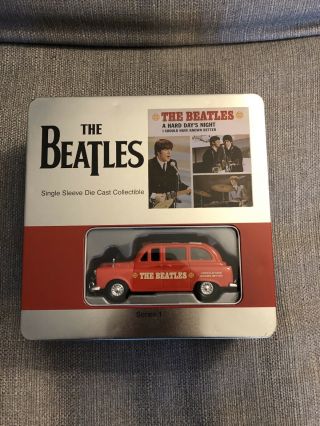Beatles Hard Days Night Taxi In A Tin,  With Xl T Shirt & Metal Plaque Rare
