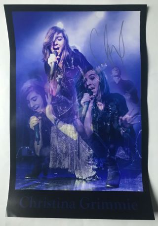 Christina Grimmie The Voice Real Hand Signed 11x17 " Concert Poster Rare Prf