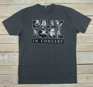 Billy Joel In Concert 2016 Tour Graphic Short Sleeve Gray T - Shirt Size Xl