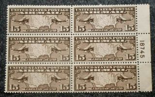 Buffalo Stamps: Scott C8 Airmail Plate Block,  Nh/og & F/vf,  Cv = $160