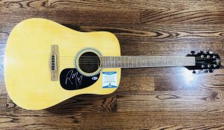 Post Malone Signed Acoustic Guitar Authentic Autograph Beckett Bas F99825