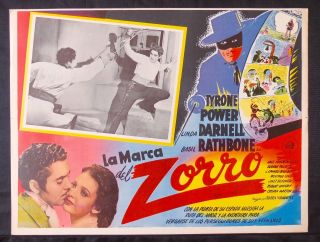 The Mark Of Zorro Tyrone Power Lobby Card 1940 N