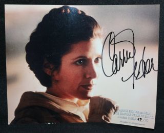 Carrie Fisher Star Wars Princess Leia Tesb Autograph Photo Le 25 / 50 Signed
