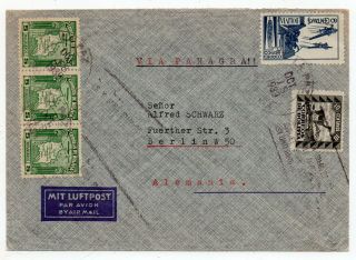 1939 Bolivia To Germany Airmail Cover Via Panagra,  Mixed Issues,  Look